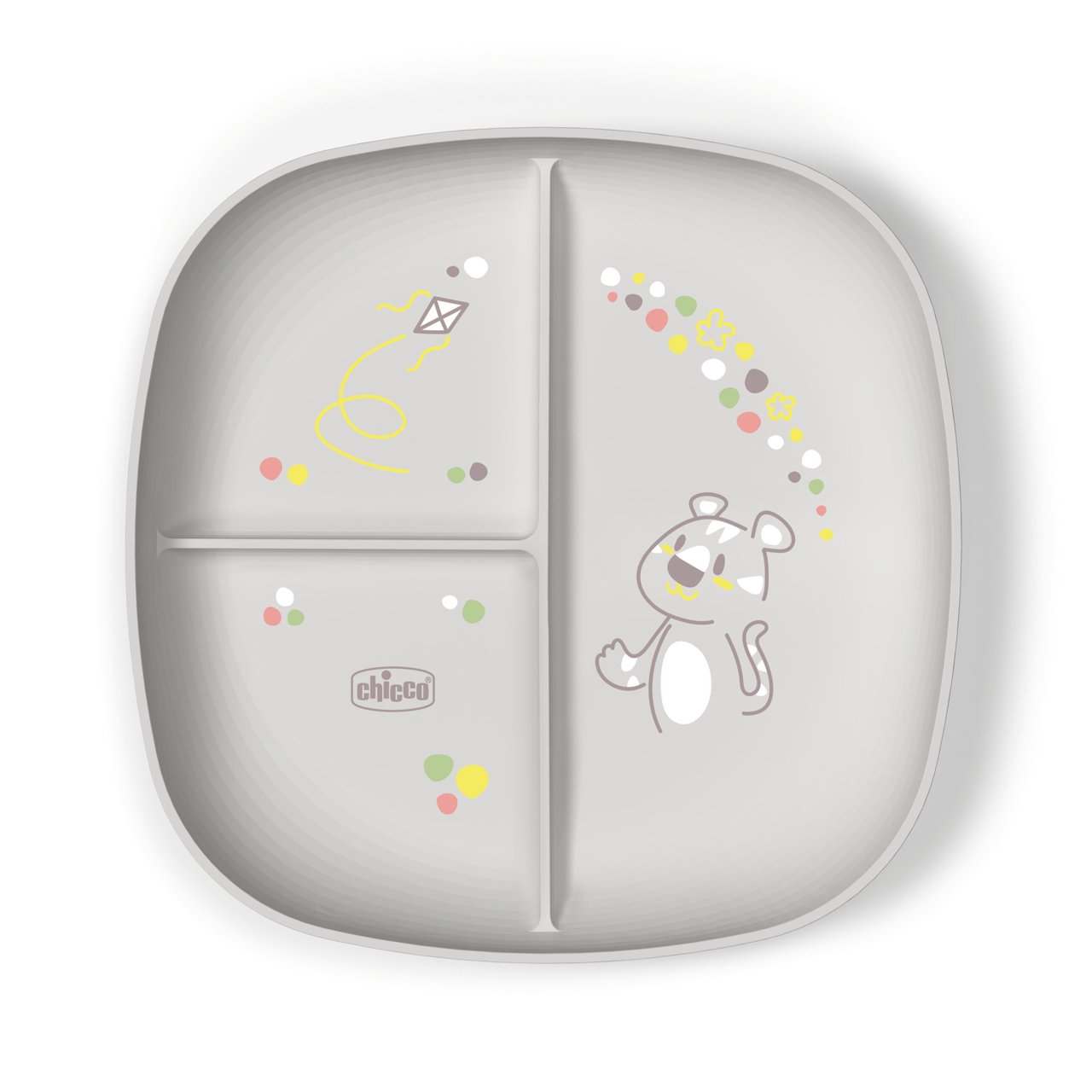 Prato com divisórias 12 meses cinza